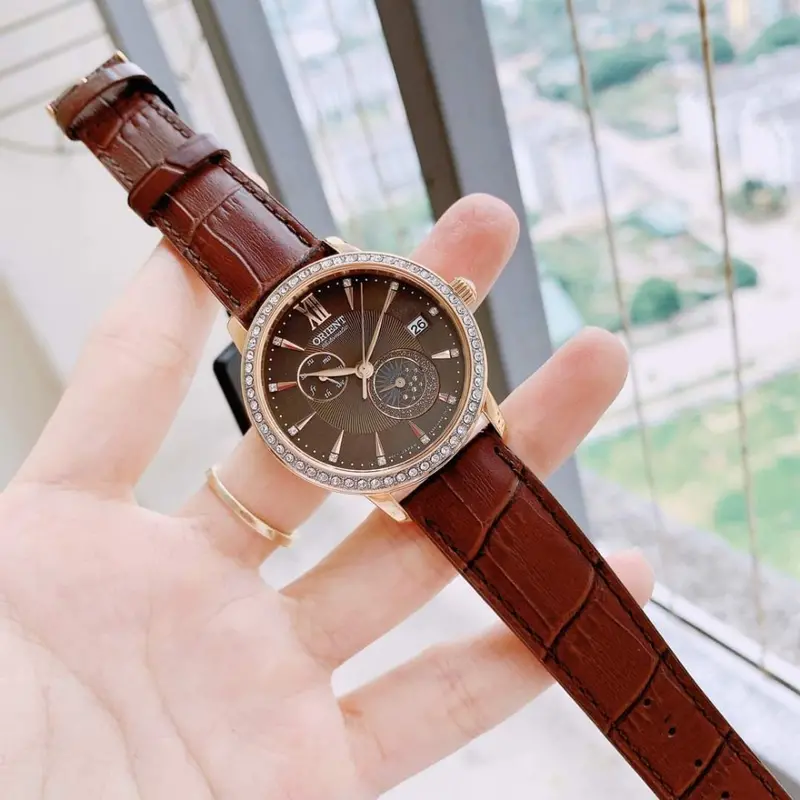 Orient Classic Brown Leather Strap Women Watch Ra-Ak0005y10b 1