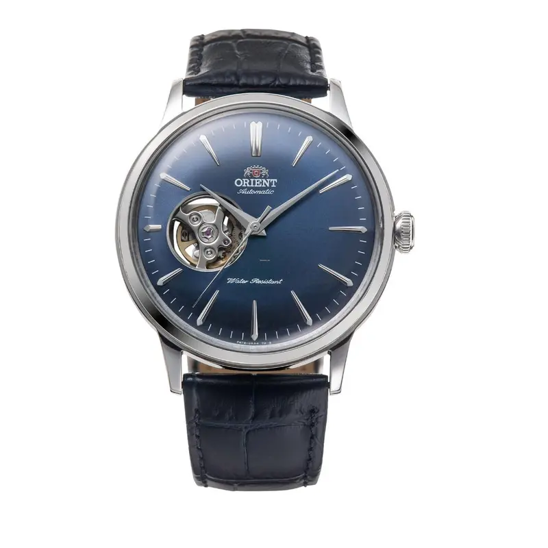 Orient Classic Ra-Ag0005l30b Open Heart Blue Dial Black Leather Watch 1
