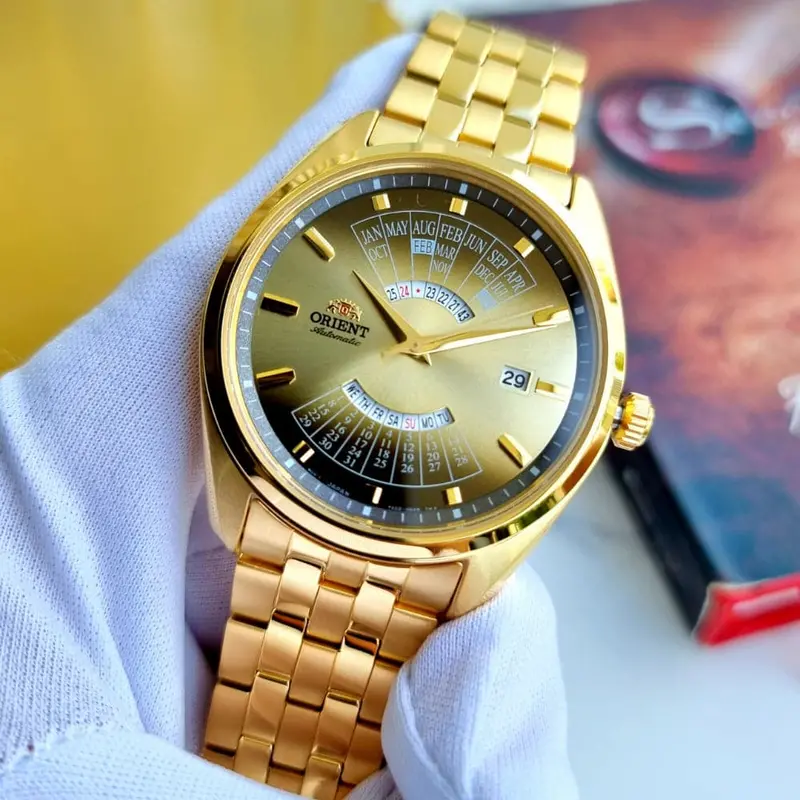 Orient Contemporary Multi Year Calendar Gold Stainless Steel Strap Men Watch Ra-Ba0001g10b 2