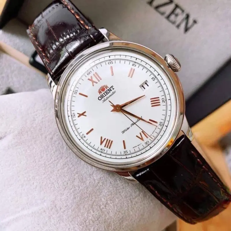 Orient Fac00008w0 White Dial Brown Leather Men's Watch 2