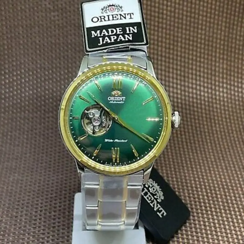 Orient Green Dial Automatic Two Tone  Stainless Steel Bracelet Men’S Watch Ra-Ag0432e00c 1