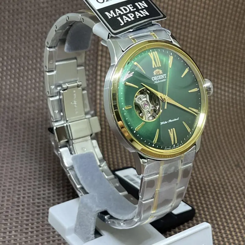 Orient Green Dial Automatic Two Tone Stainless Steel Bracelet Men’S Watch Ra-Ag0432e00c 2