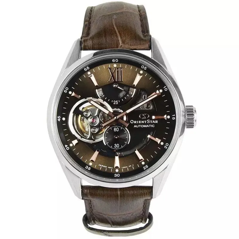 Orient Mechanical Re-Av0006y00b Brown Leather Men Watch 1