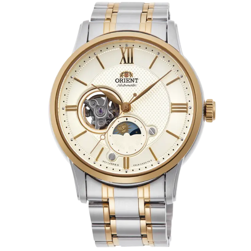 Orient Open Heart Two-Tone Stainless Steel Strap Men Watch Ra-As0007s30b 1