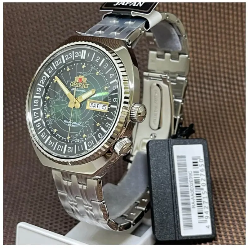 Orient Ra-Aa0e02e09c Green Dial World Map Stainless Steel Men Watch 2