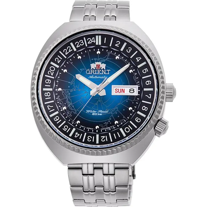 Orient Ra-Aa0e03l09c Blue Dial World Map Men Watch 1