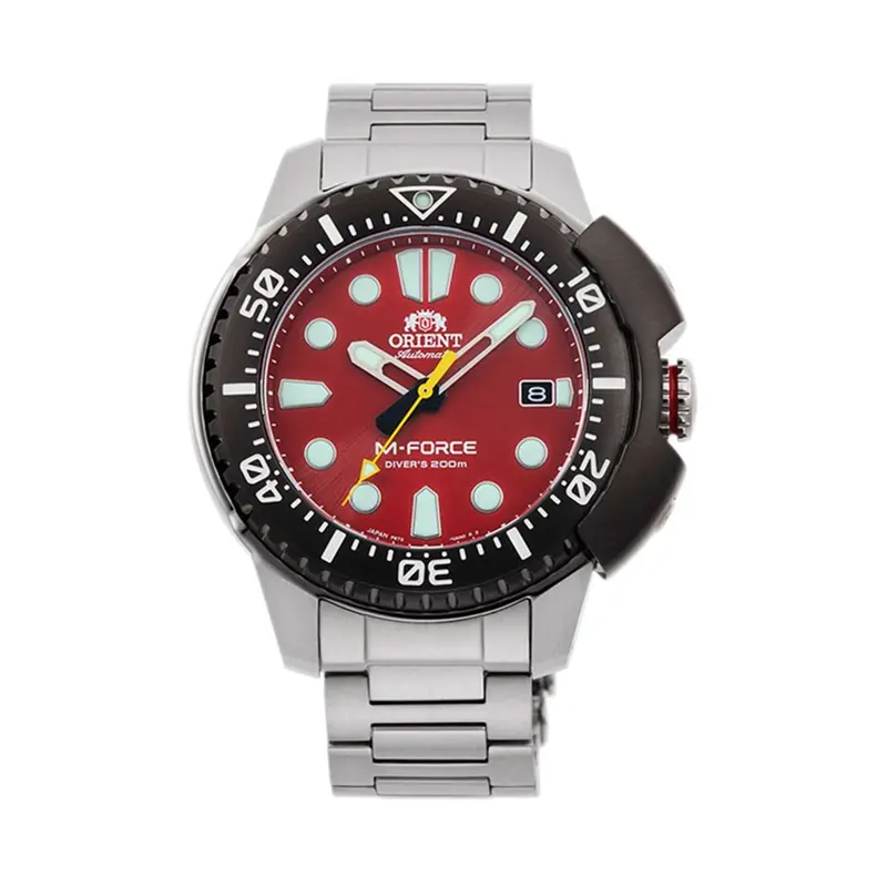 Orient Ra-Ac0l02r00b Red Dial With Silver Stainless Steel Men's Watch 1