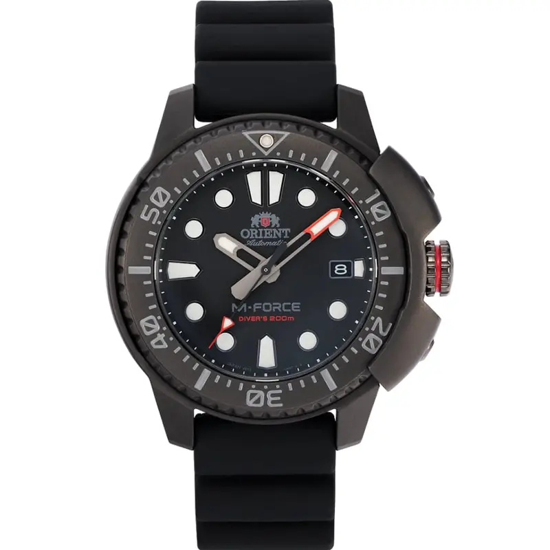 Orient Ra-Ac0l03b00b Black Rubber Strap Men's Watch 1