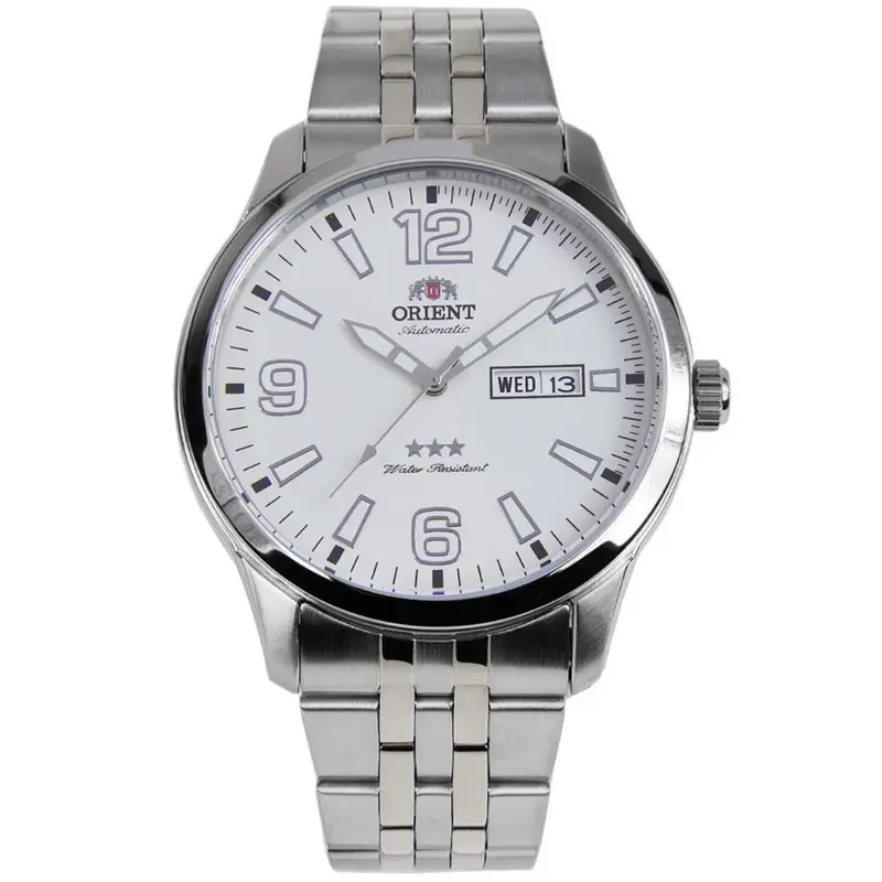 Orient Sab0b006wb Silver/Leather Strap Men Watch 1