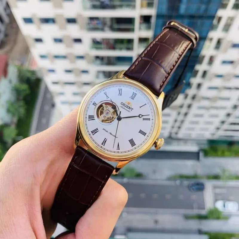 Orient Sag00002w0 Open Heart Brown Leather Men's Watch 2