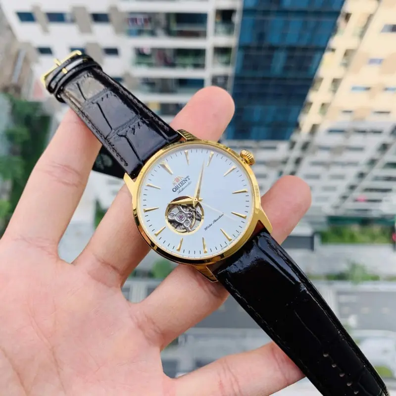 Orient Sag02003w0 White Dial Black Leather Men's Watch 2