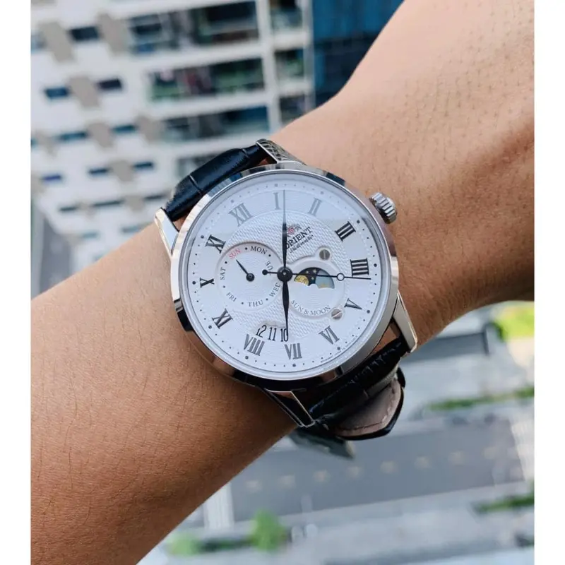 Orient Sak00002s0 Moon-Phase Black Leather Men Watch 2