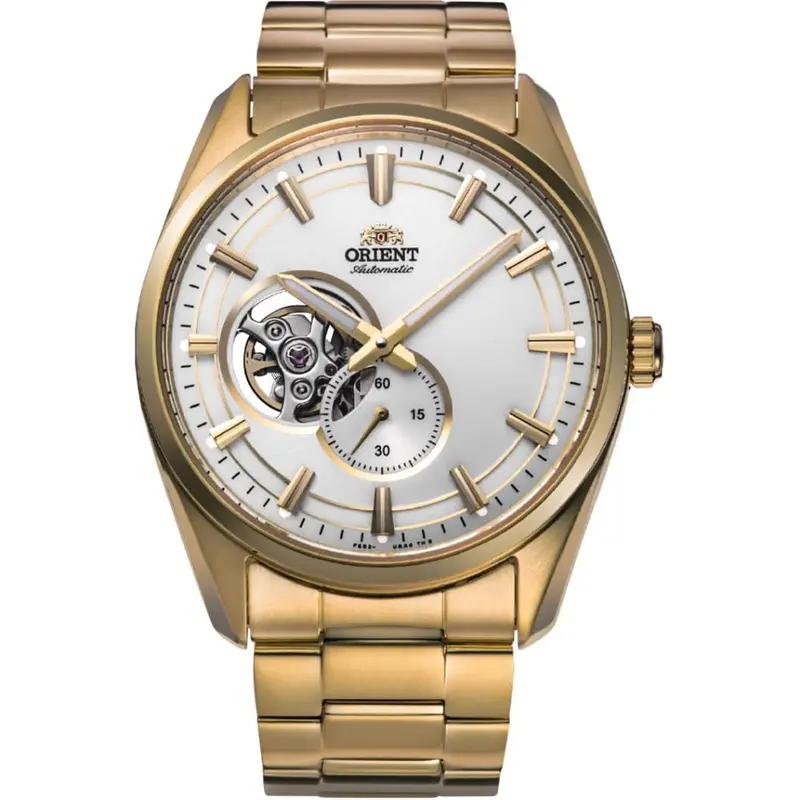 Orient Semi Skeleton Gold Stainless Steel Strap Men Watch Ra-Ar0007s10b 1
