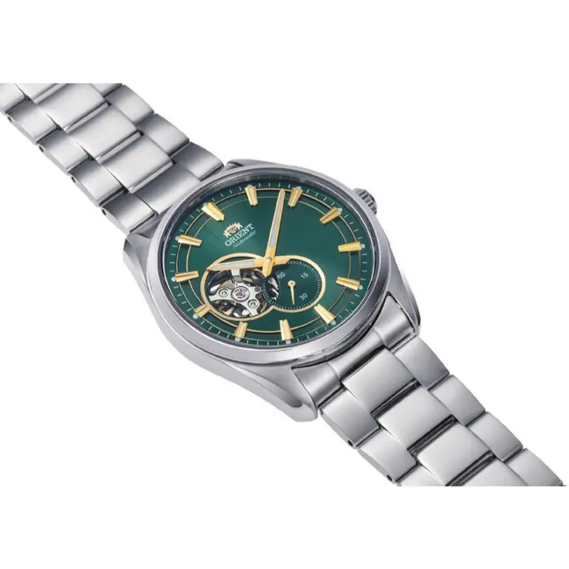 Orient Semi Skeleton Green Dial Stainless Steel Strap Men Watch Ra-Ar0008e10b 2