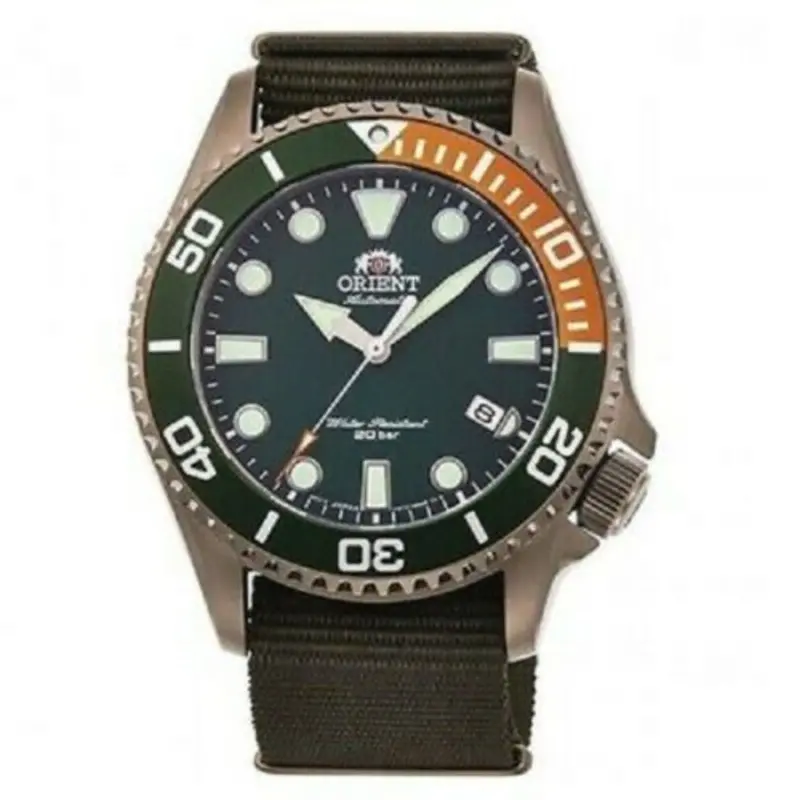 Orient Sports  Automatic Green Nylon Strap Men’S Watch Ra-Ac0k04e00c 1