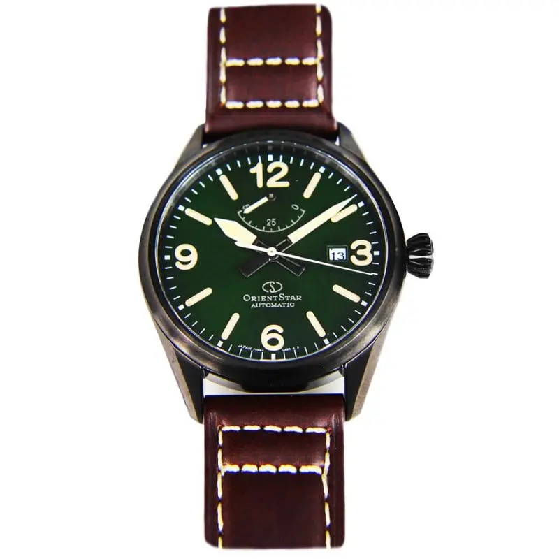 Orient Star Re-Au0201e00b Green Dial Bown Leather Men Watch 1