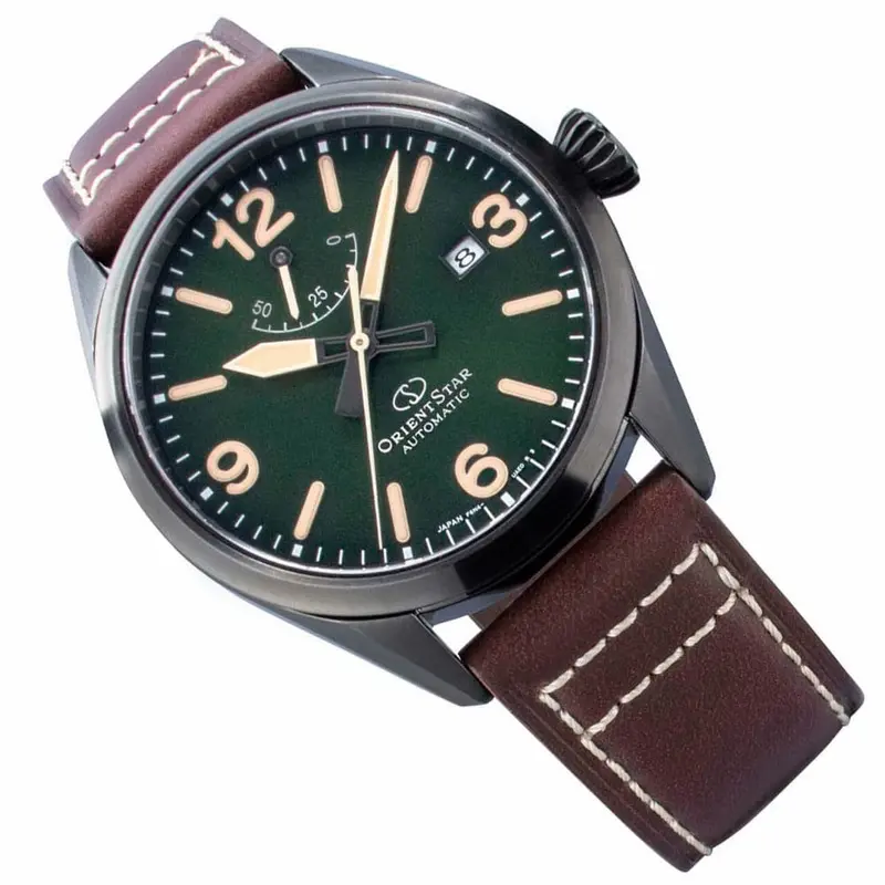 Orient Star Re-Au0201e00b Green Dial Bown Leather Men Watch 2