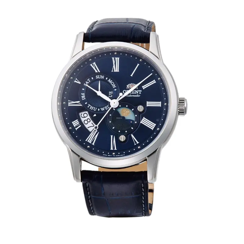 Orient Sun And Moon Ra-Ak0011d30b Black Leather Watch 1