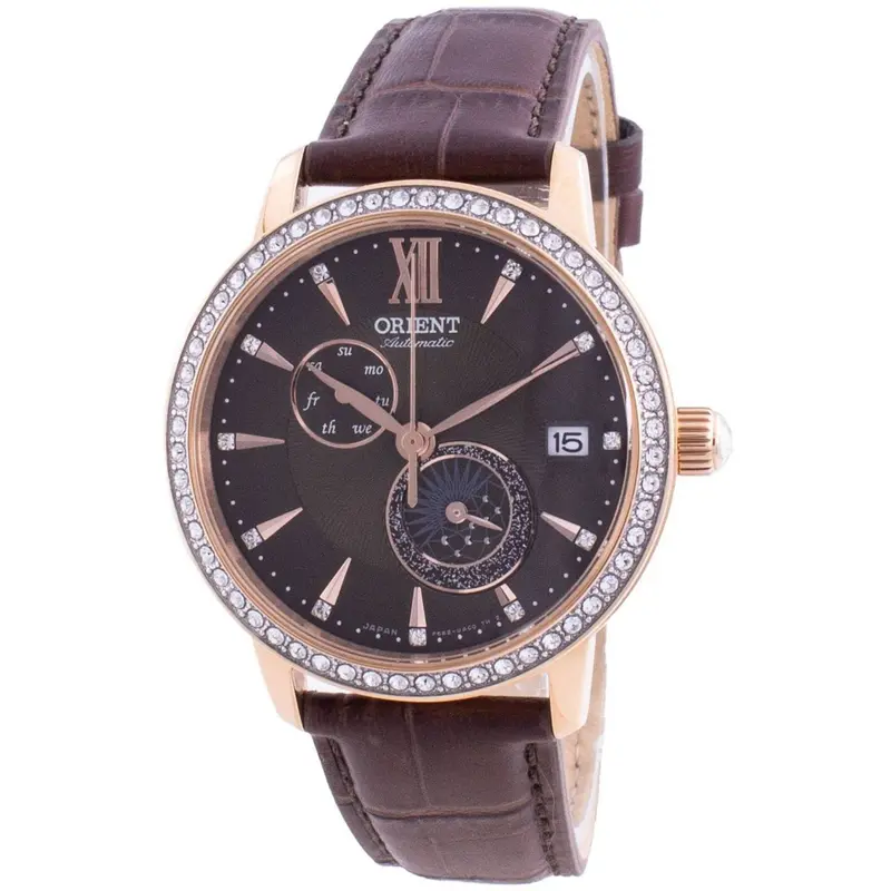 Orient Sun Moon Phase Diamond Accents Automatic Japan Made Ra-Ak0005y00c Women's Watch 1