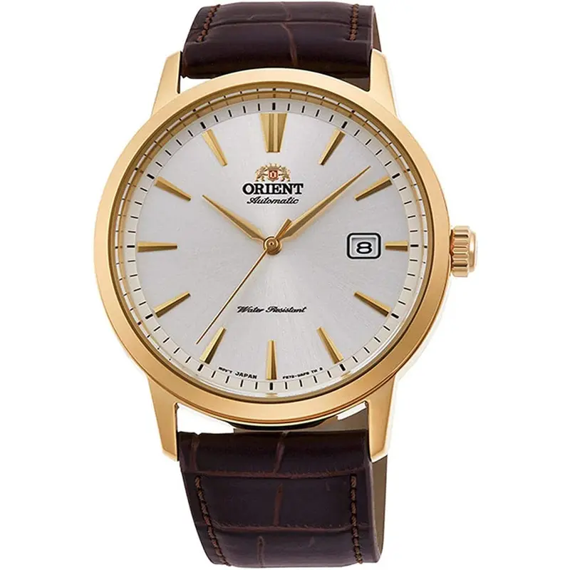 Orient White Dial Brown Leather Strap Men Watch Ra-Ac0f04s10b 1
