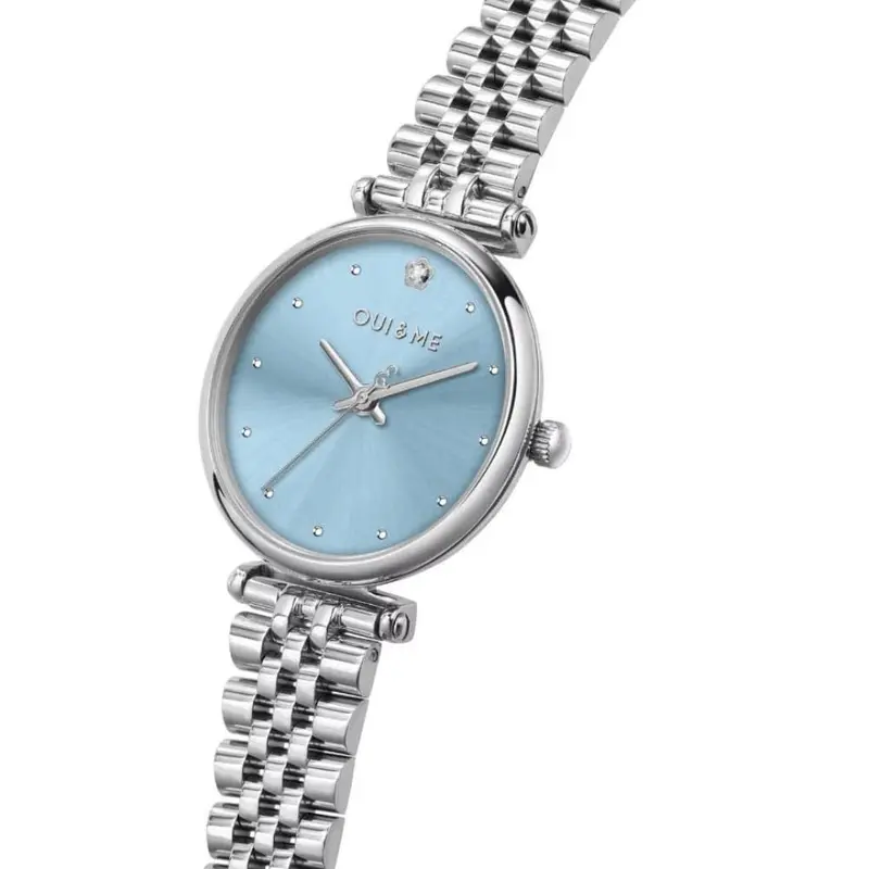 Oui & Me Blue Dial Silver Stainless Steel Strap Women Watch Me010293 2