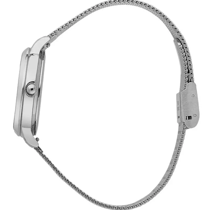 Oui & Me Pink Floral Dial Silver Milanese Strap Women Watch Me010376 2