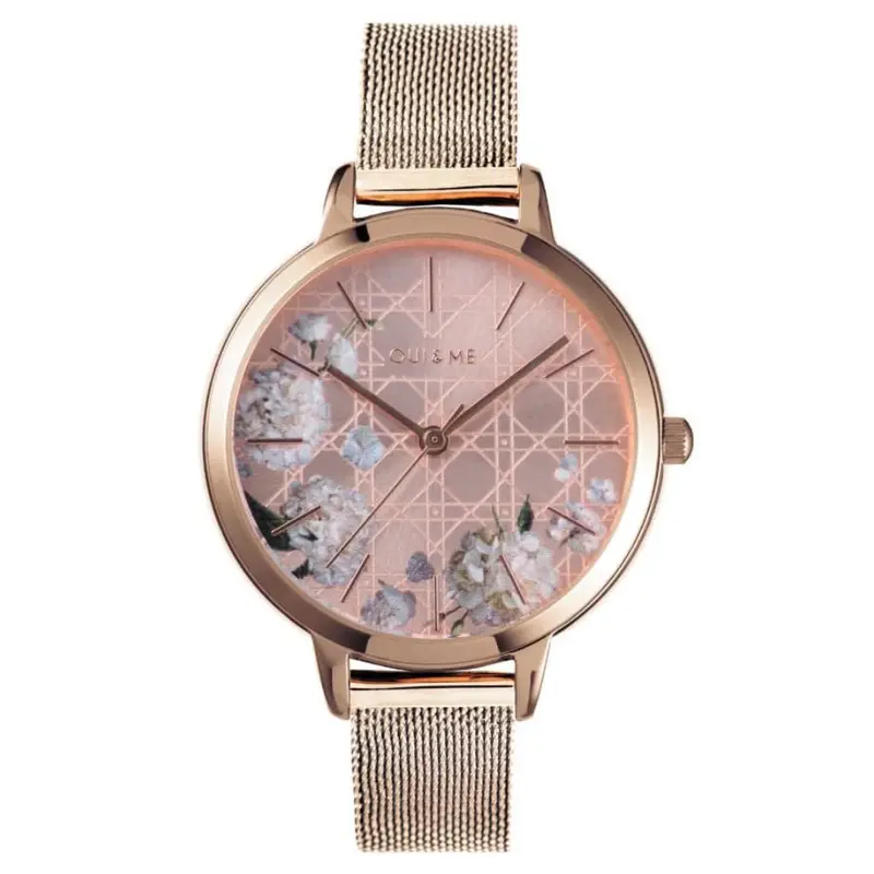 Oui & Me Rose Gold Dial Milanese Strap Women Watch Me010105 1