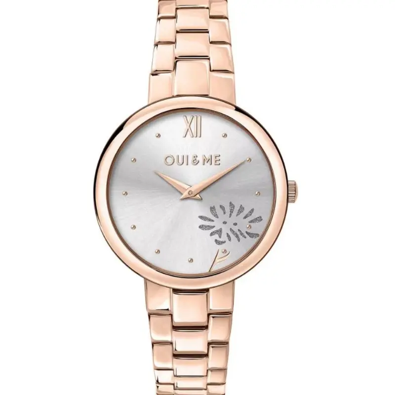 Oui & Me Silver Dial Rose Gold Stainless Steel Strap Women Watch Me010321 1