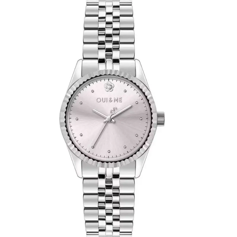 Oui & Me Silver Dial Stainless Steel Strap Women Watch Me010284 1