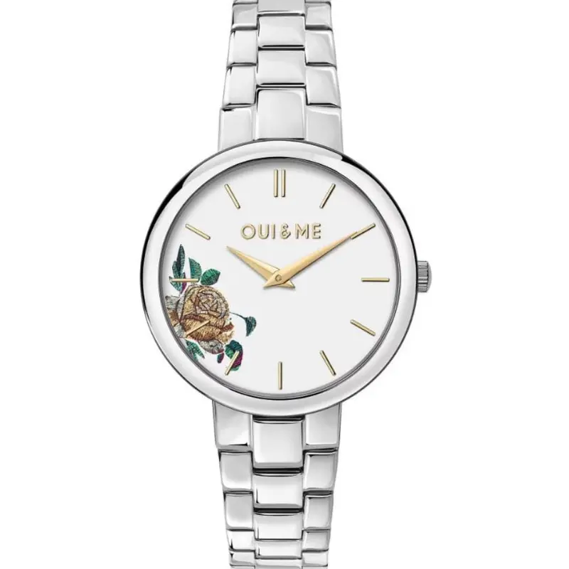 Oui & Me Silver Dial Stainless Steel Strap Women Watch Me010324 1