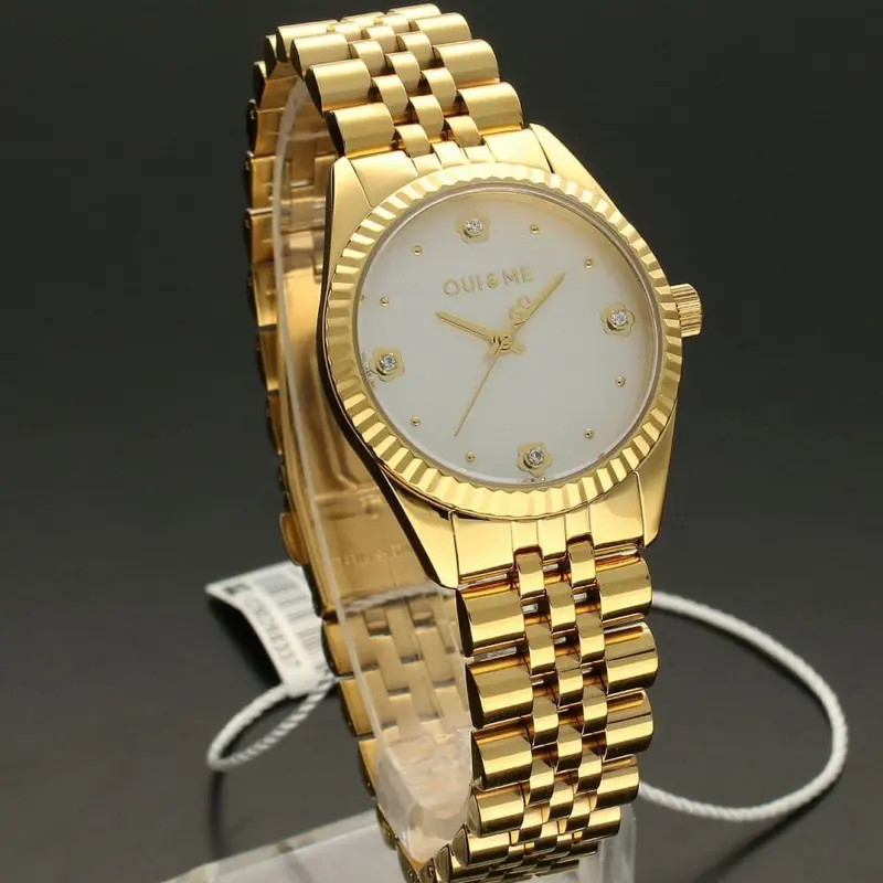 Oui & Me White Dial Gold Stainless Steel Strap Women Watch Me010277 2