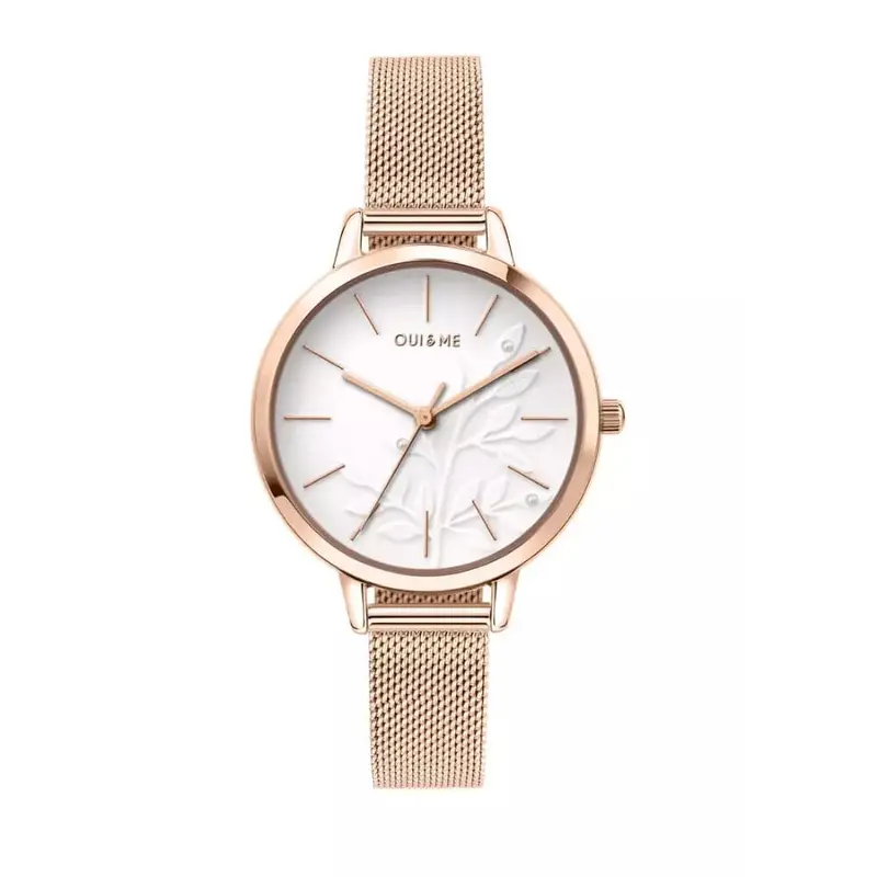 Oui & Me White Dial Rose Gold Milanese Strap Women Watch Me010134 1