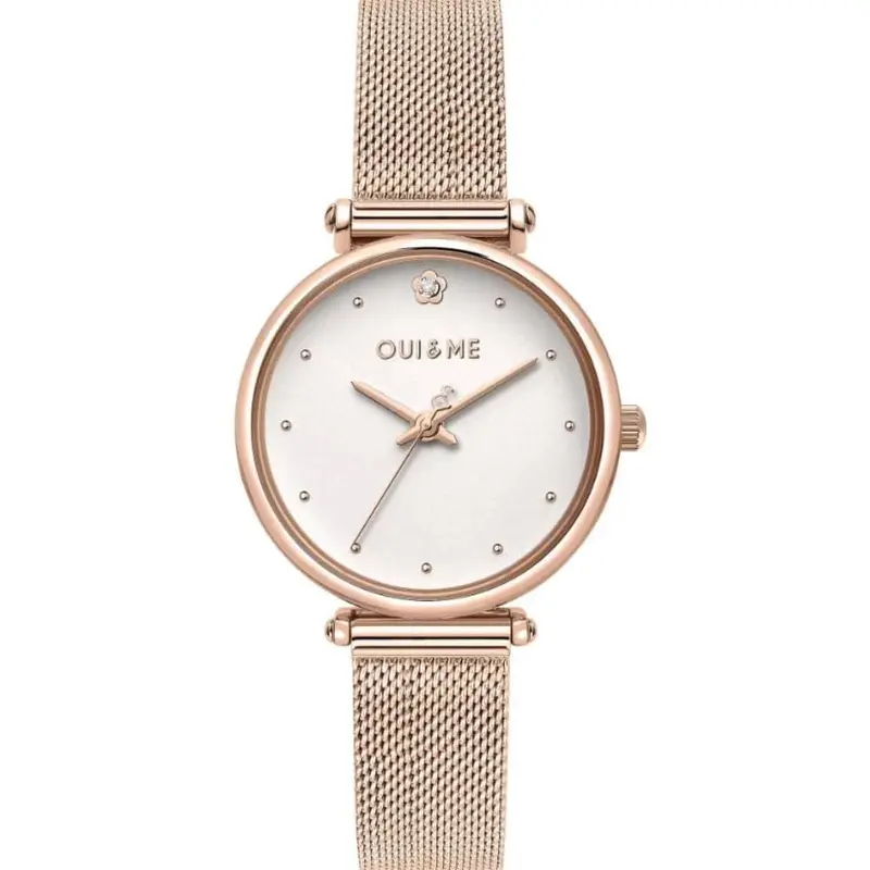 Oui & Me White Dial Rose Gold Milanese Strap Women Watch Me010297 1