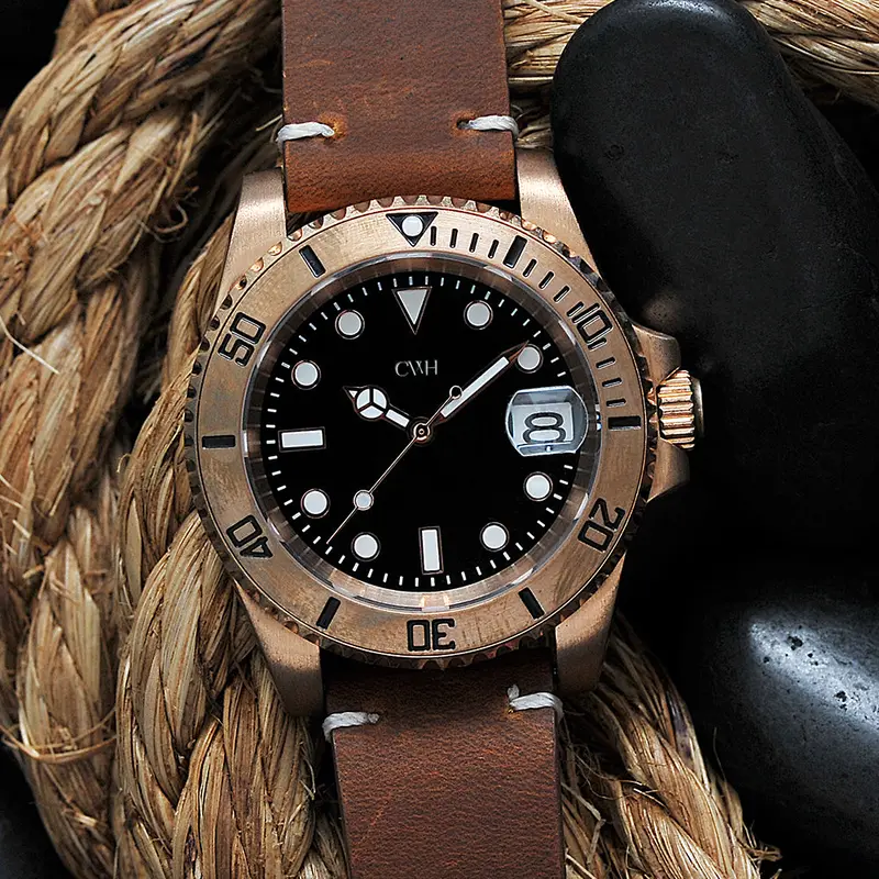 Outback Bronzite - Cwh Special Custom Collective Date Display Bronze Crazy Horse Leather Strap Men’S Automatic Watch Ch-Mod-M14 1
