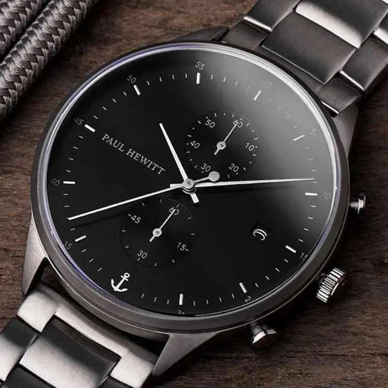 Paul Hewitt Ph002815 Chrono Black Sunray Gun Metal Men's Watch 2