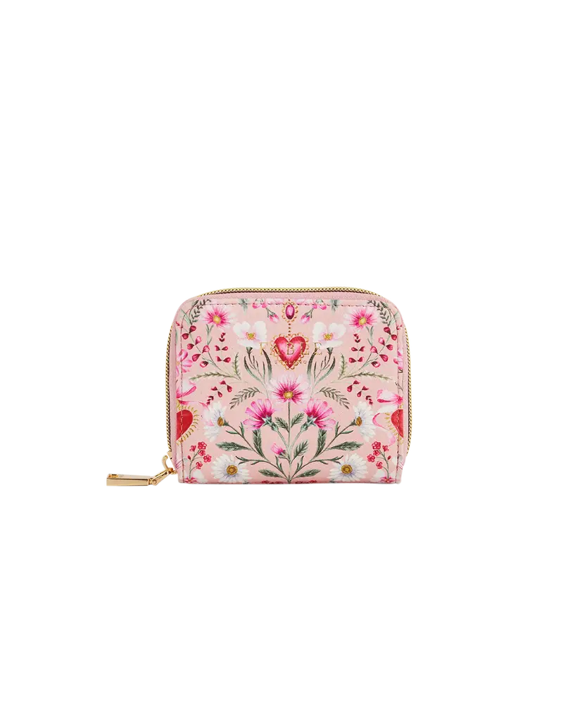 Penelope Pink Floral Heart Small Purse 1