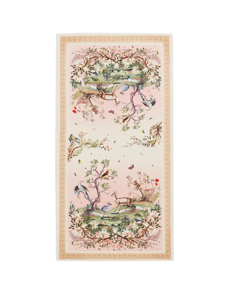 Pink Woodland Scene Long Scarf 1