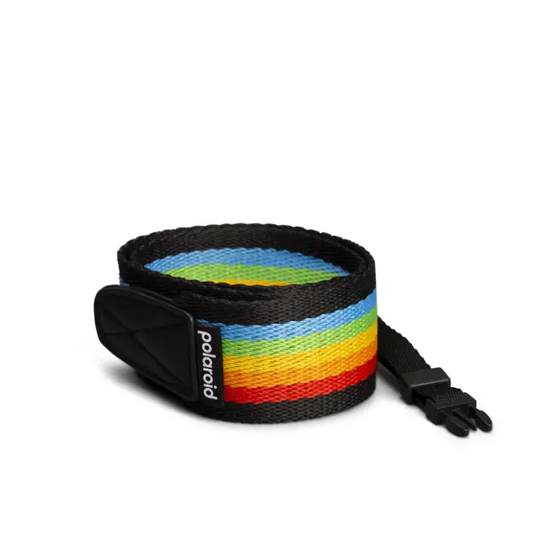 Polaroid Camera Strap Flat – Rainbow Black 6055 1