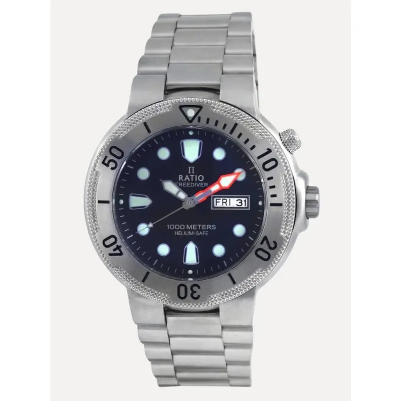 Ratio Free Diver Stainless Steel Strap Men's Watch 1050Md93-02V-Blk 1