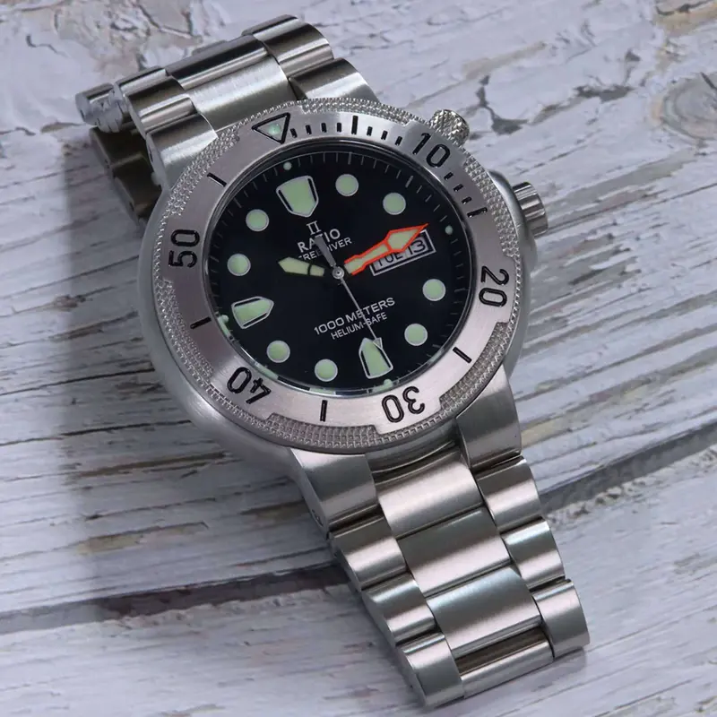 Ratio Free Diver Stainless Steel Strap Men's Watch 1050Md93-02V-Blk 2