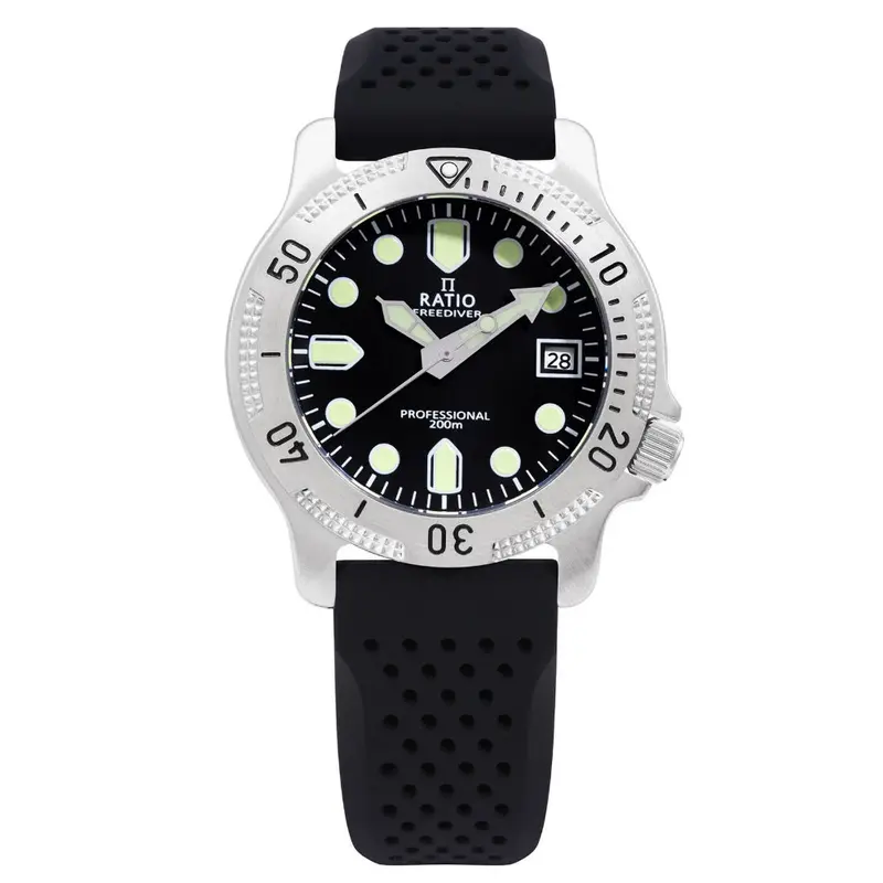 Ratio Freediver Professional Sapphire Black Dial Quartz Rtf021 200M Men's Watch 1