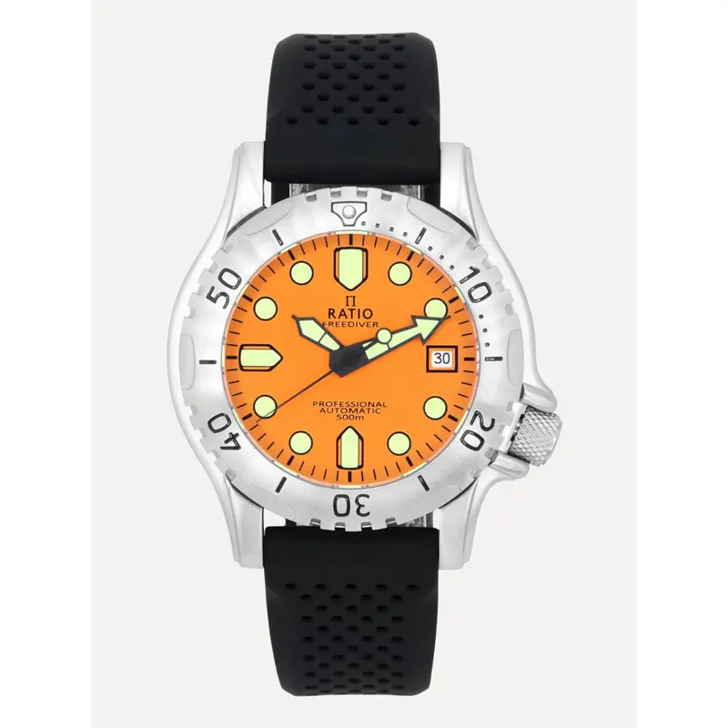 Ratio Freediver Professional Sapphire Orange Dial Automatic Rtf017 500M Men's Watch 1