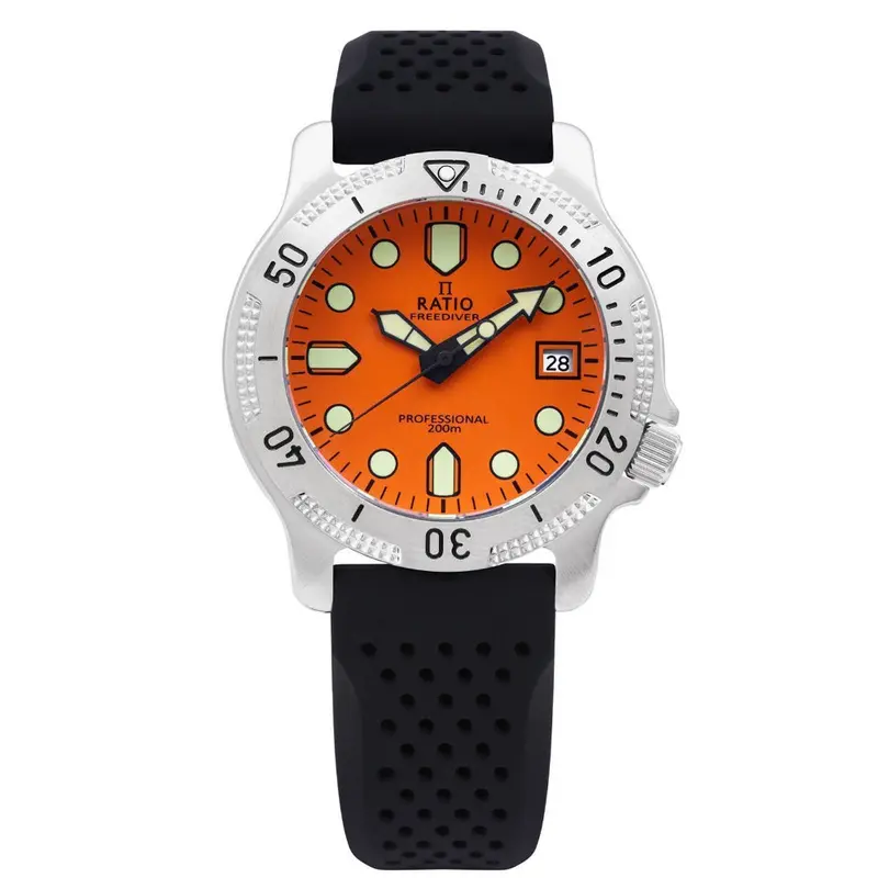 Ratio Freediver Professional Sapphire Orange Dial Quartz Rtf025 200M Men's Watch 1