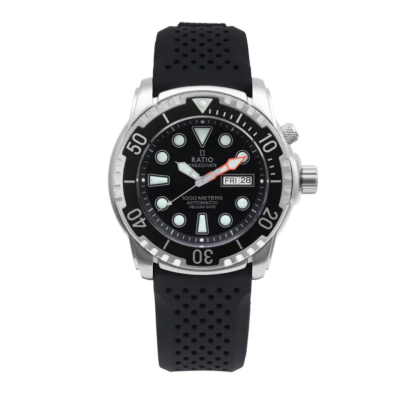 Ratio Freediver Version 02 Helium Safe 1000M Sapphire Automatic Black Dial 1068Ha90-34Va-Blk-V02 Men's Watch 1