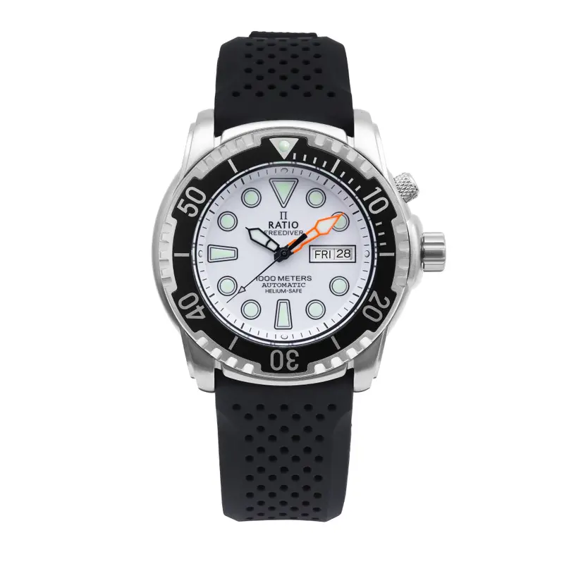 Ratio Freediver Version 02 Helium Safe 1000M Sapphire Automatic White Dial 1068Ha90-34Va-Wht-V02 Men's Watch 1