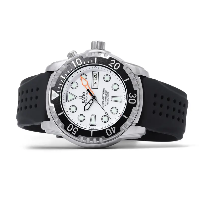 Ratio Freediver Version 02 Helium Safe 1000M Sapphire Automatic White Dial 1068Ha90-34Va-Wht-V02 Men's Watch 2