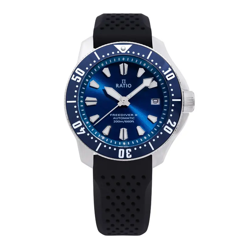 Ratio Freediver X Ocean Blue With Blue Ceramic Inlay Automatic Rtx003 200M Men's Watch 1