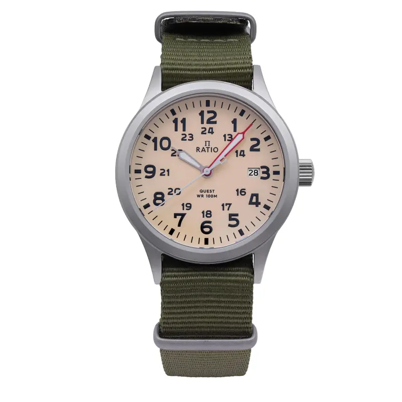 Ratio Quest Men's Field Watch Sapphire Nylon Strap Quartz Rtq011 100M Lewis And Clark Edition 1
