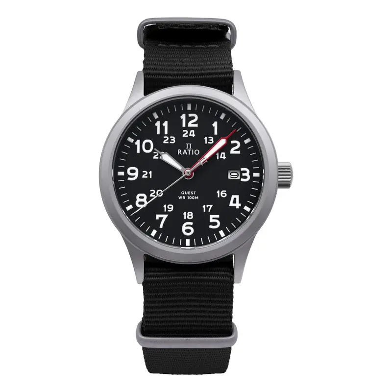 Ratio Quest Men's Field Watch Sapphire Nylon Strap Quartz Rtq017 100M Lewis And Clark Edition 1