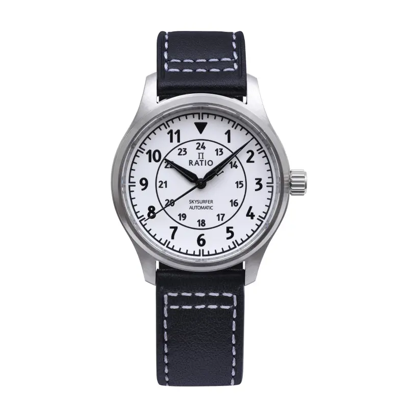 Ratio Skysurfer Pilot Full Luminous Dial Leather Automatic Rts316 200M Men's Watch 1